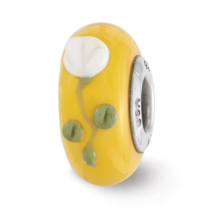 Sterling Silver Ster.Silver Reflections Hand Painted Theta Phi Alpha Fenton Glass Bead