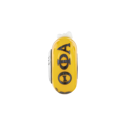 Sterling Silver Ster.Silver Reflections Hand Painted Theta Phi Alpha Fenton Glass Bead