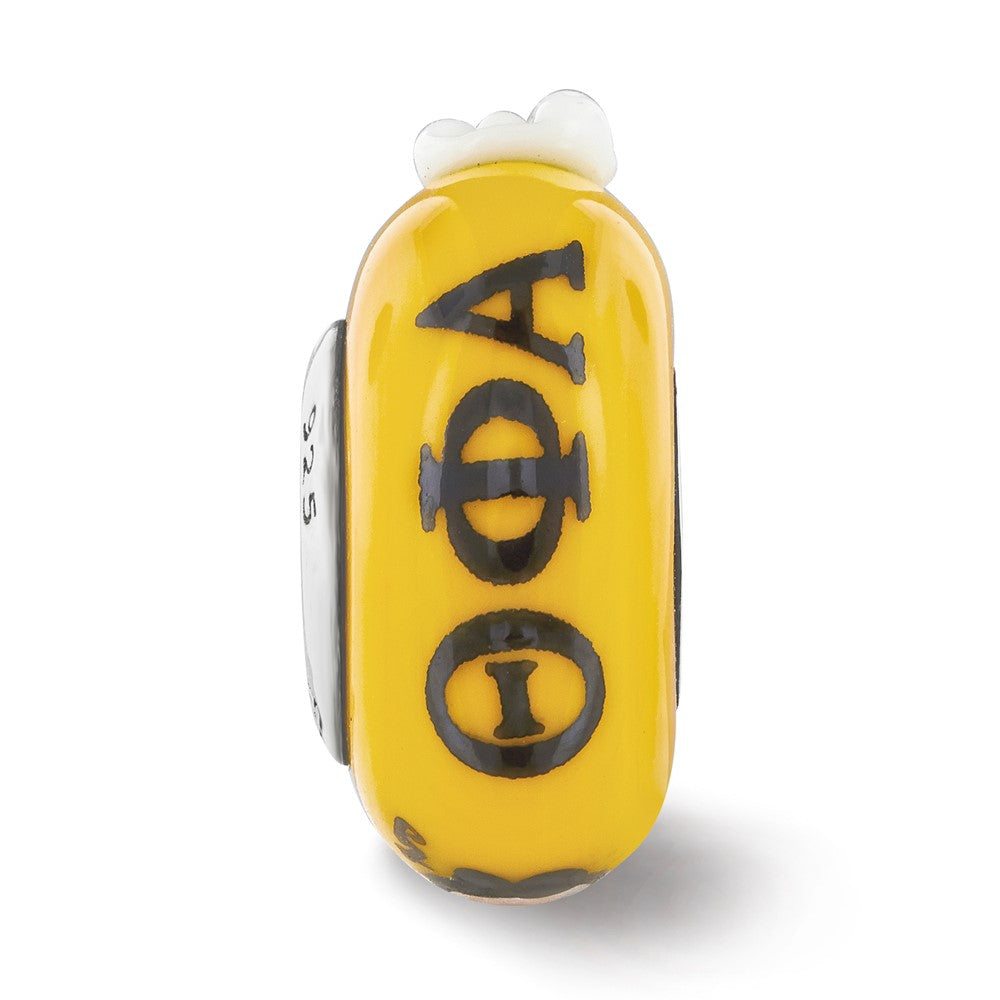 Sterling Silver Ster.Silver Reflections Hand Painted Theta Phi Alpha Fenton Glass Bead