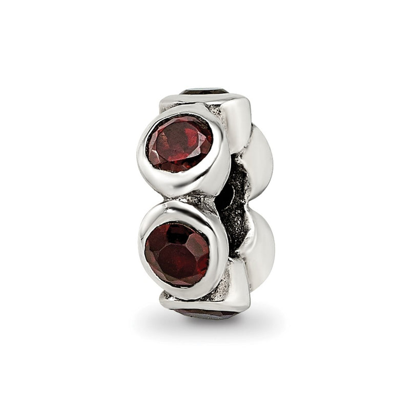 Sterling Silver Reflections Red Cz Bead