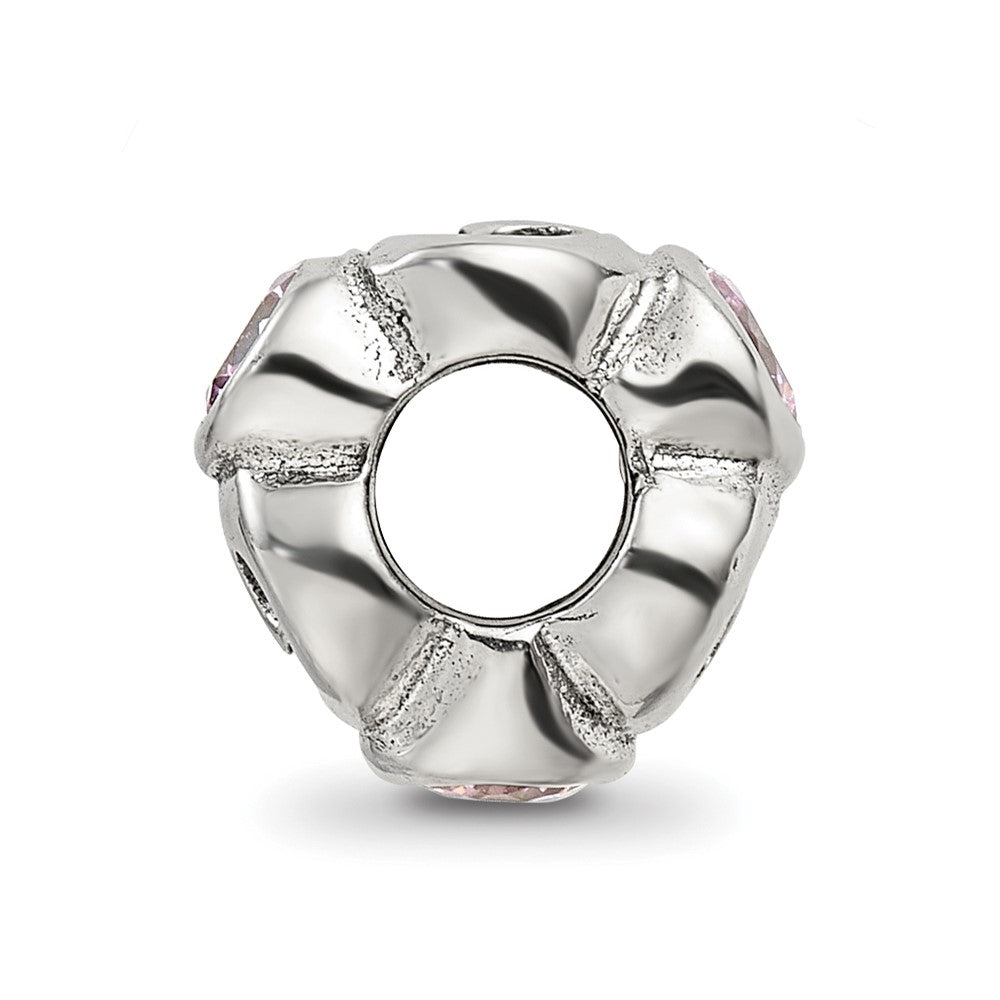 Sterling Silver Reflections Pink Cz Bead
