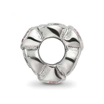 Sterling Silver Reflections Pink Cz Bead
