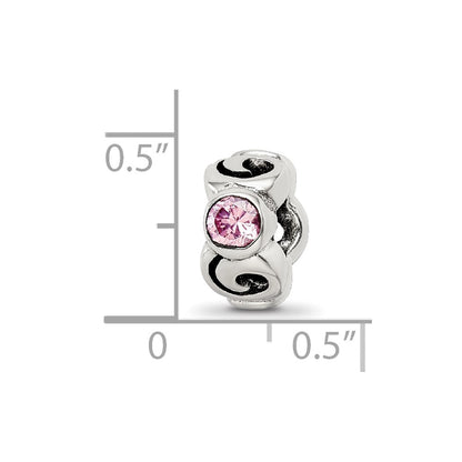 Sterling Silver Reflections Pink Cz Bead