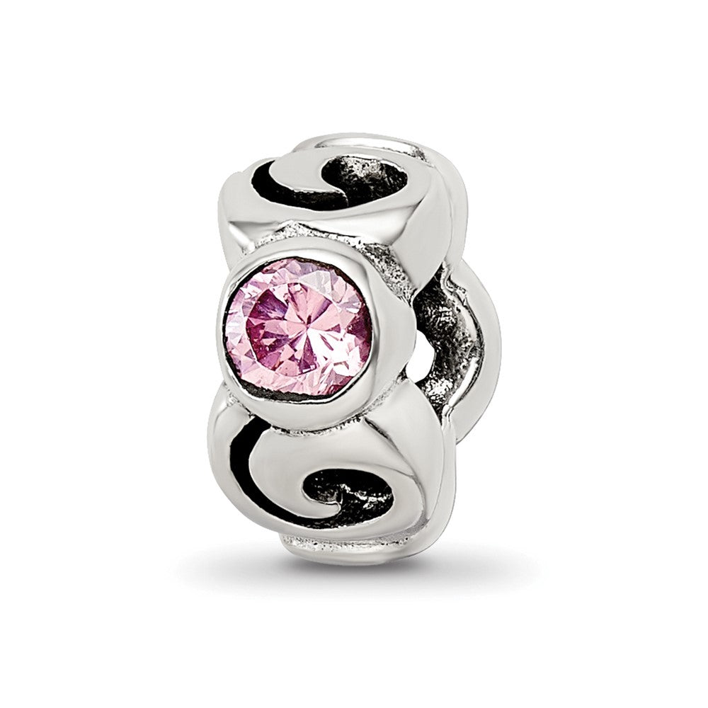 Sterling Silver Reflections Pink Cz Bead