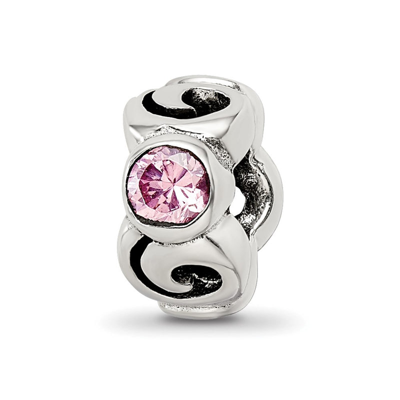 Sterling Silver Reflections Pink Cz Bead