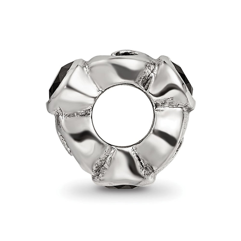 Sterling Silver Reflections Black Cz Bead
