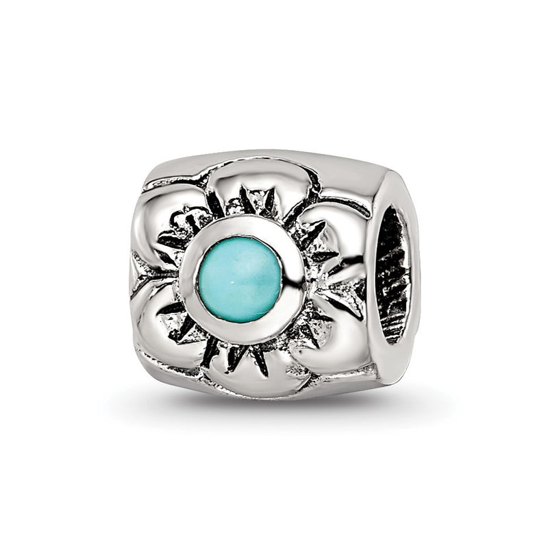 Sterling Silver Reflections Turquoise Bead