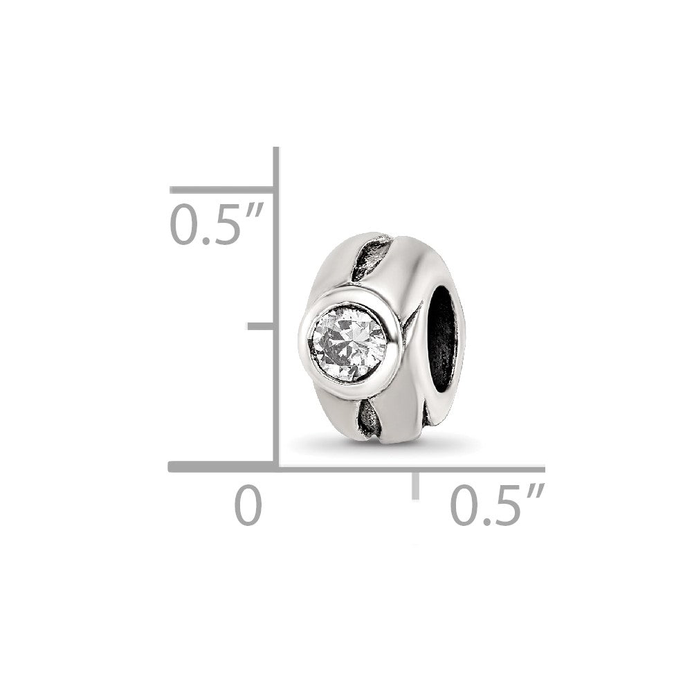 Sterling Silver Reflections Cz Bead