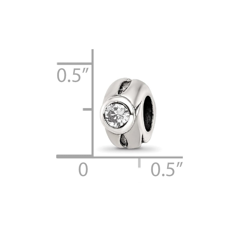 Sterling Silver Reflections Cz Bead