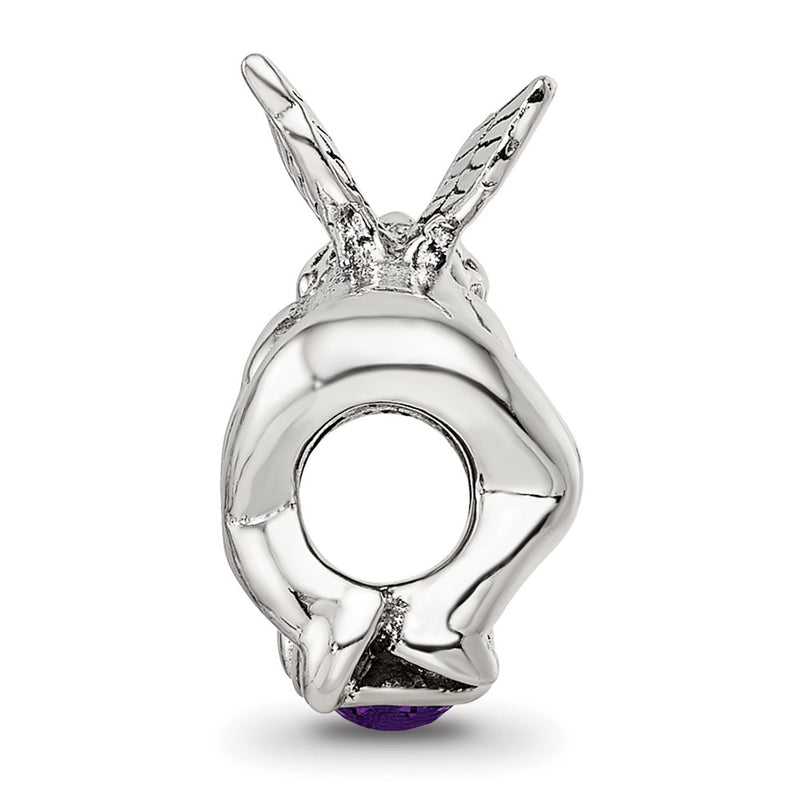 Sterling Silver Reflections February Cz Antiqued Bead