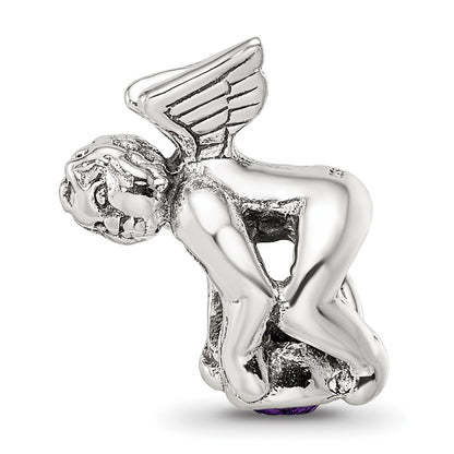 Sterling Silver Reflections February Cz Antiqued Bead