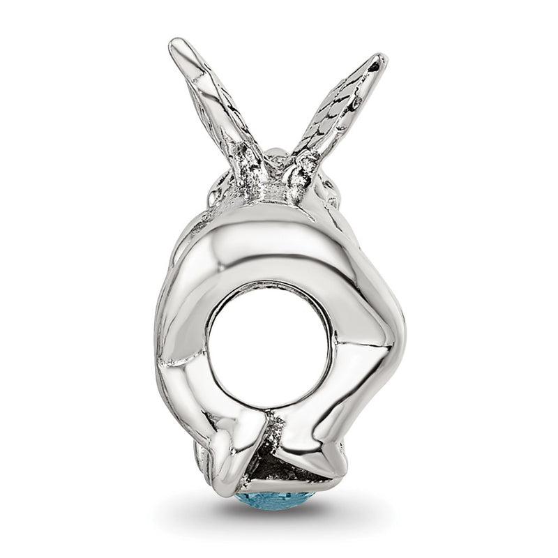 Sterling Silver Reflections March Cz Antiqued Bead
