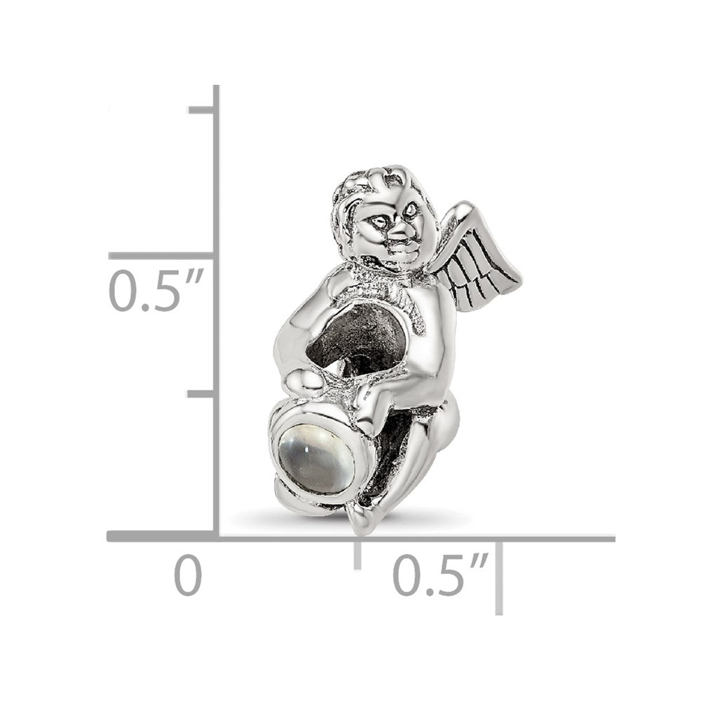 Sterling Silver Reflections June Cz Antiqued Bead