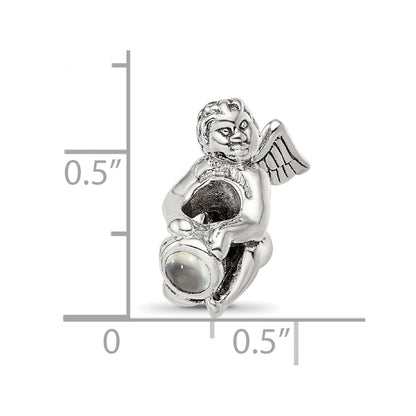 Sterling Silver Reflections June Cz Antiqued Bead