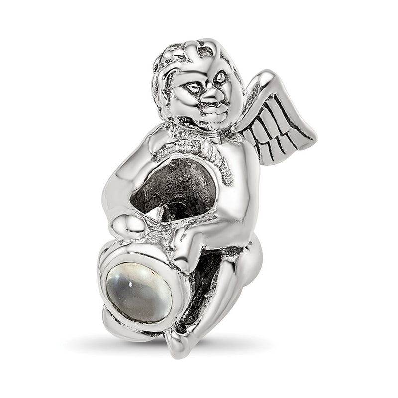 Sterling Silver Reflections June Cz Antiqued Bead
