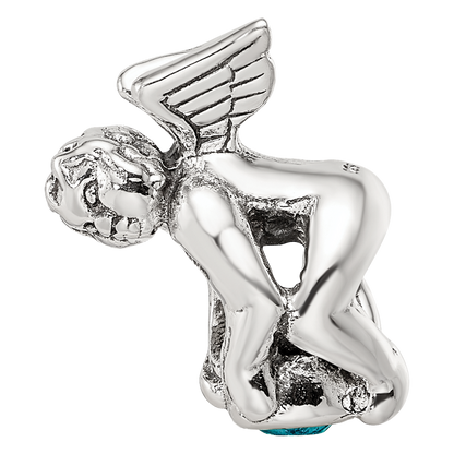 Sterling Silver Reflections December Cz Antiqued Bead