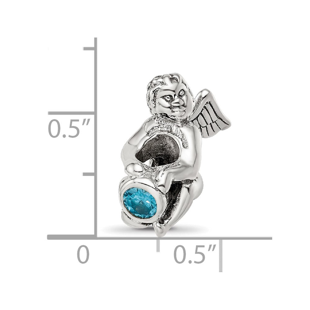 Sterling Silver Reflections December Cz Antiqued Bead