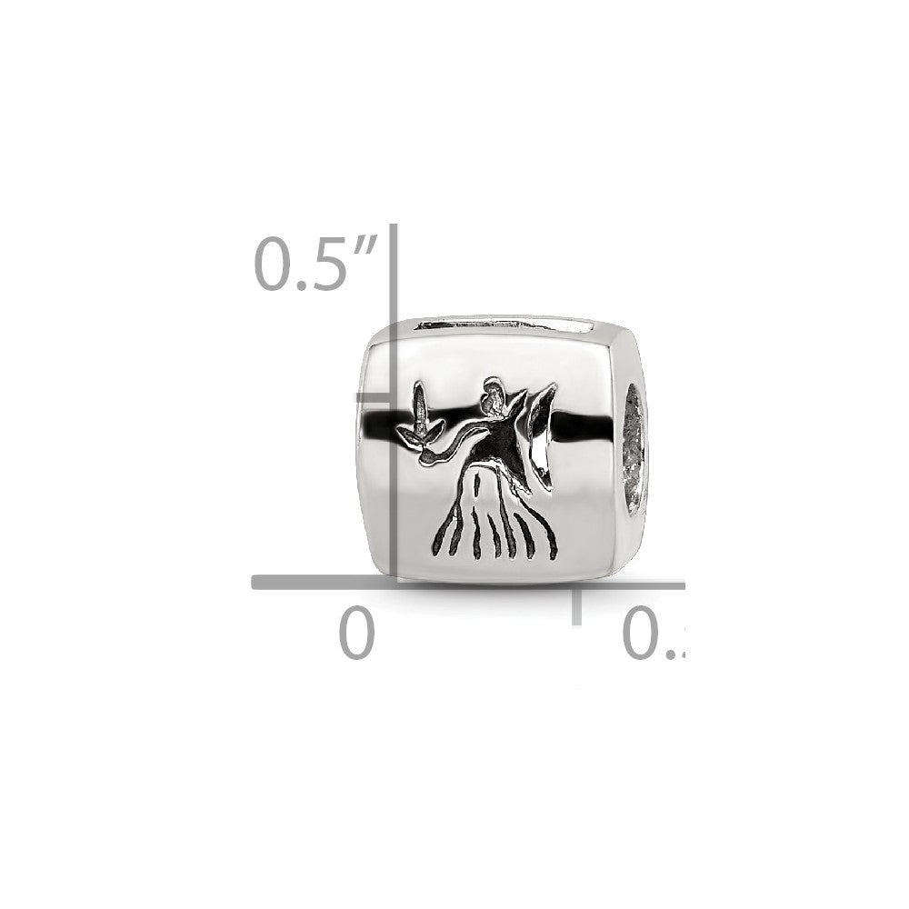 Sterling Silver Reflections Virgo Zodiac Antiqued Bead