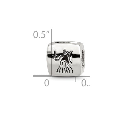 Sterling Silver Reflections Virgo Zodiac Antiqued Bead
