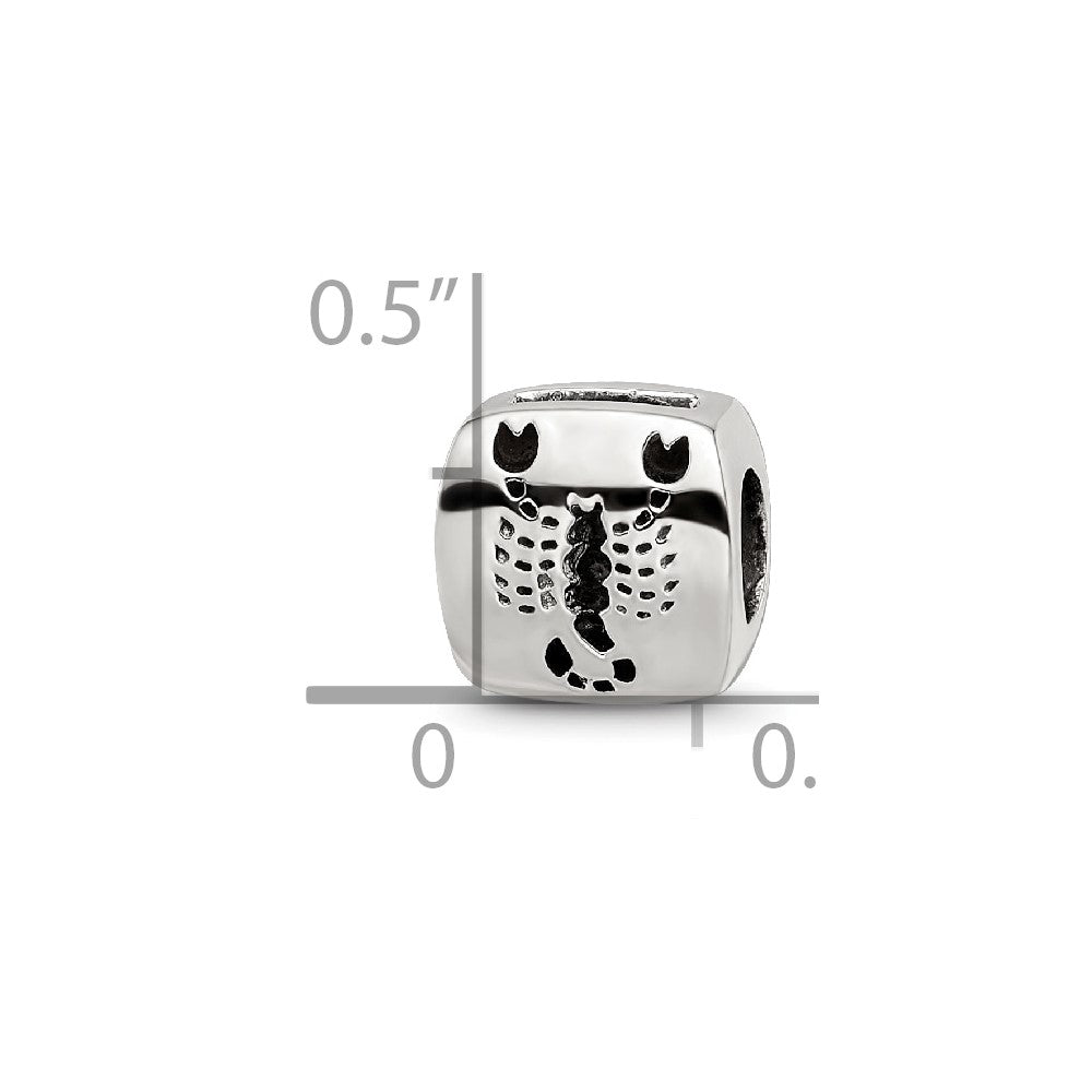 Sterling Silver Reflections Scorpio Zodiac Antiqued Bead
