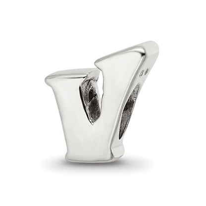 Sterling Silver Reflections Letter V Bead