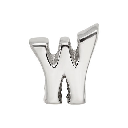 Sterling Silver Reflections Letter W Bead