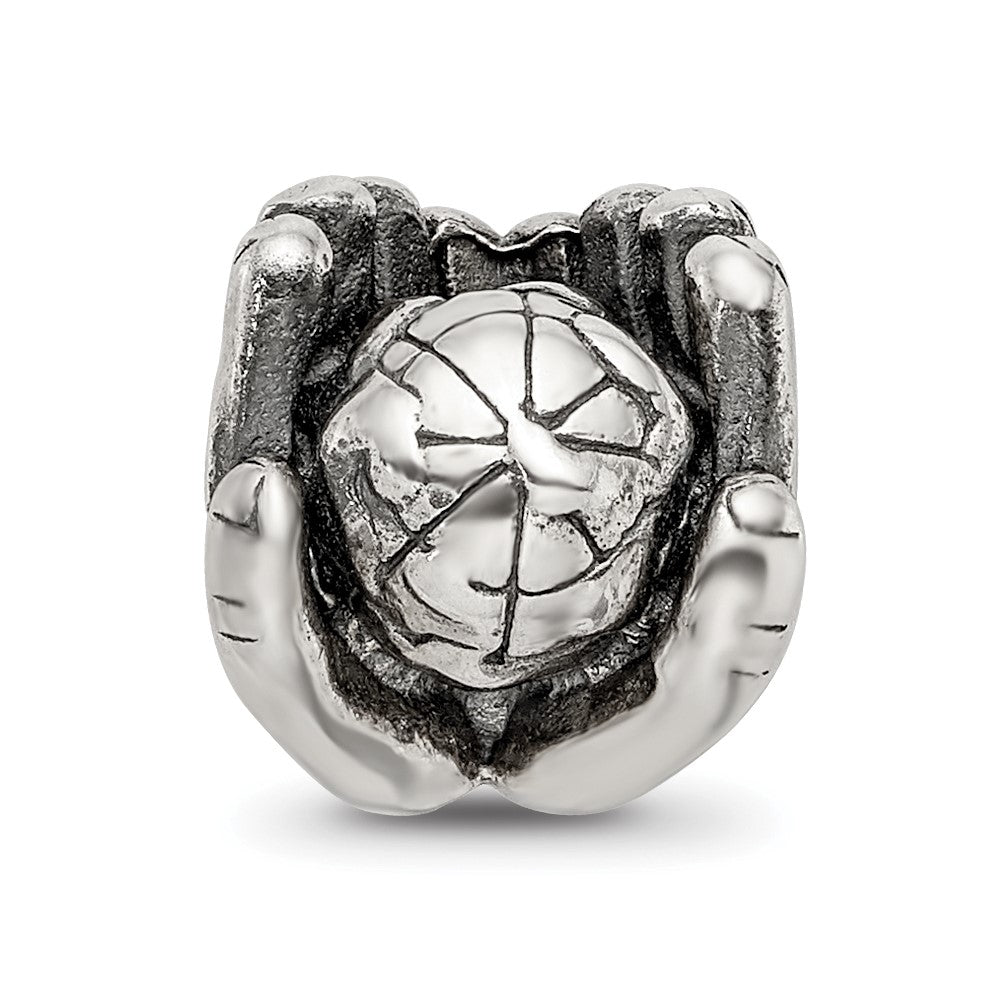 Sterling Silver Reflections World In Hands Bead