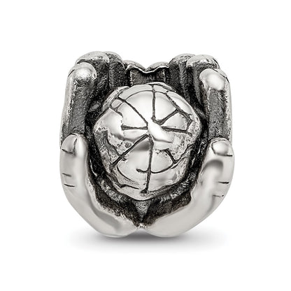 Sterling Silver Reflections World In Hands Bead