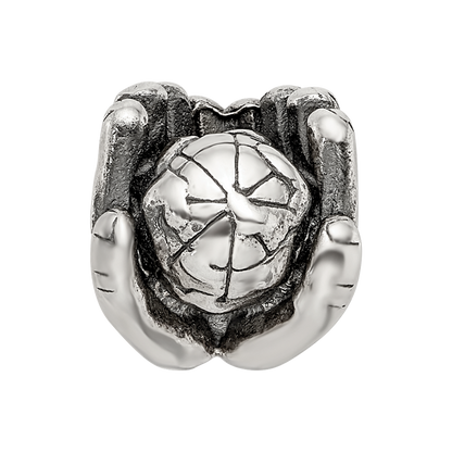 Sterling Silver Reflections World In Hands Bead