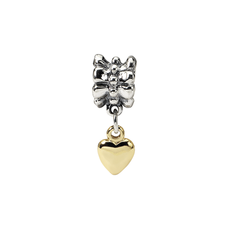 Ss/Gold Plated Sterling Silver & 14K Reflections Heart Dangle Bead