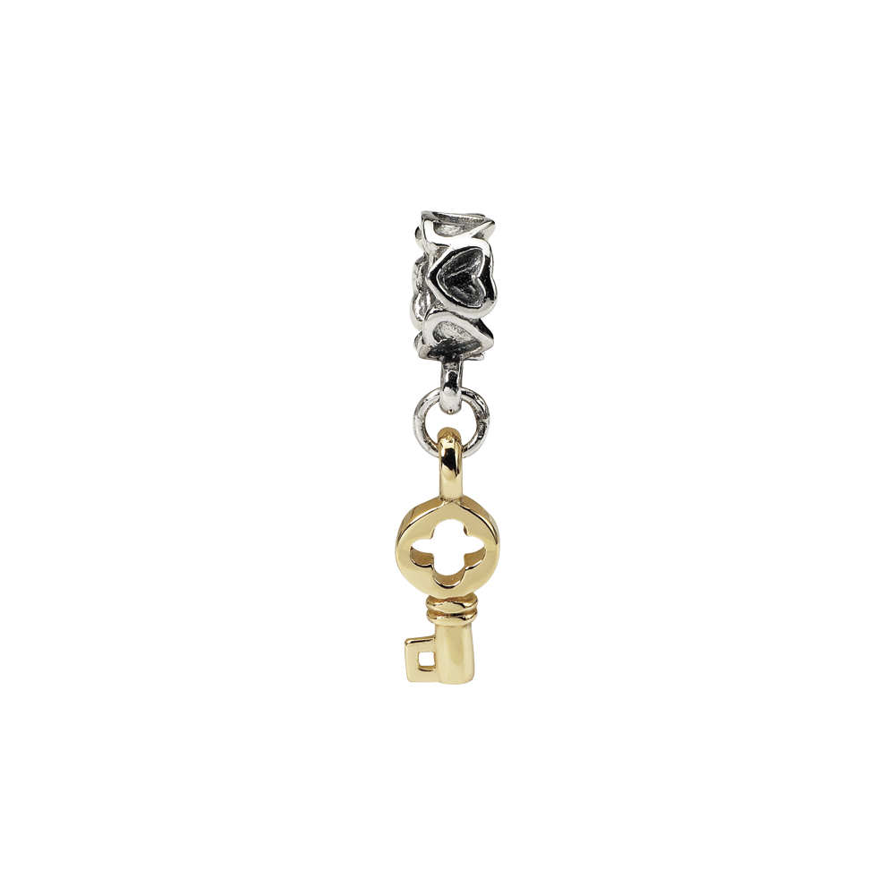 Ss/Gold Plated Sterling Silver & 14K Reflections Key Dangle Bead