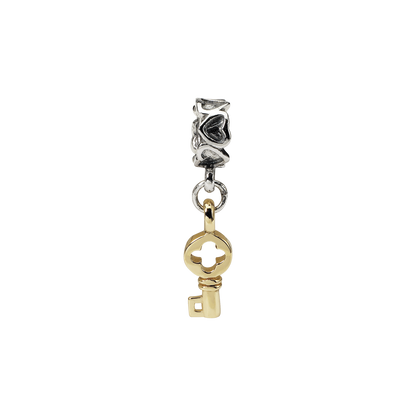 Ss/Gold Plated Sterling Silver & 14K Reflections Key Dangle Bead