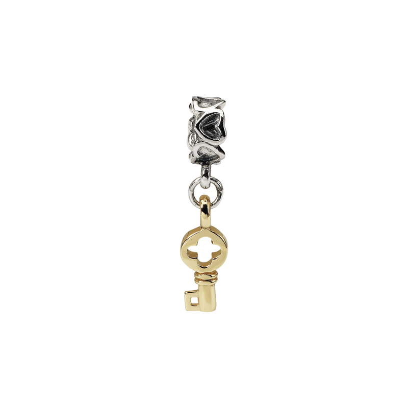 Ss/Gold Plated Sterling Silver & 14K Reflections Key Dangle Bead