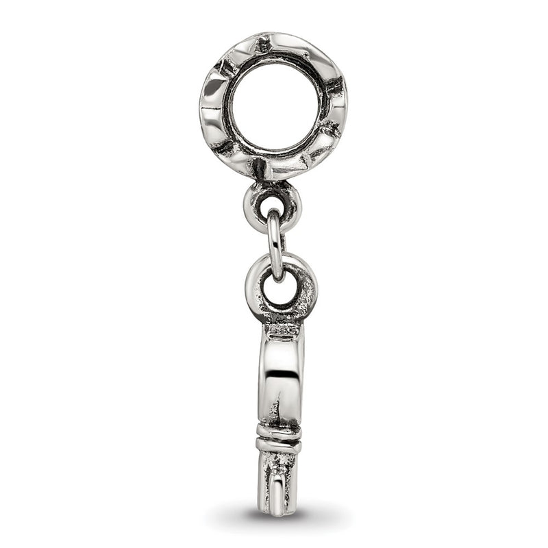 Sterling Silver Reflections Key Dangle With Hearts Bead