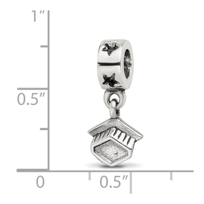 Sterling Silver Reflections Graduation Cap Dangle Bead