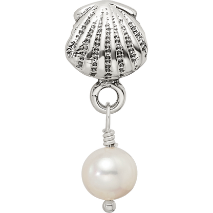 Sterling Silver Reflections Shell Fw Cultured Pearl Dangle Bead