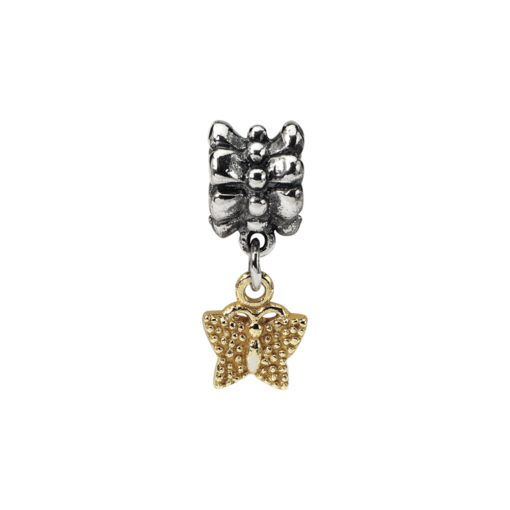 Ss/Gold Plated Sterling Silver & 14K Reflections Butterfly Dangle Bead