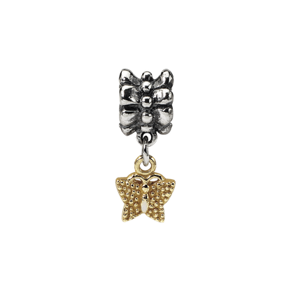 Ss/Gold Plated Sterling Silver & 14K Reflections Butterfly Dangle Bead