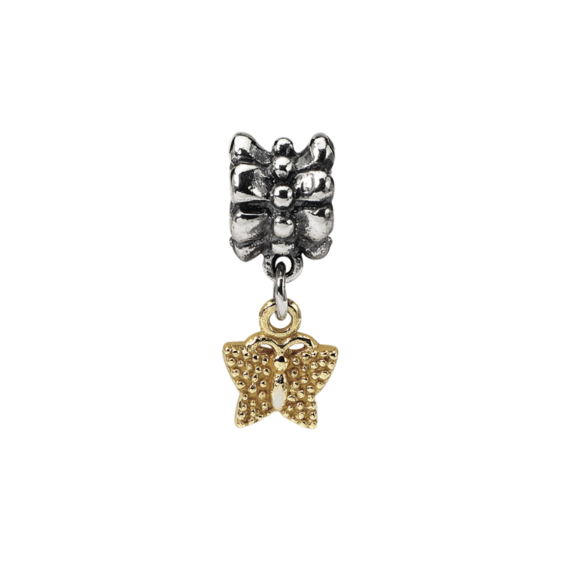 Ss/Gold Plated Sterling Silver & 14K Reflections Butterfly Dangle Bead
