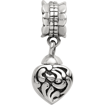 Sterling Silver Reflections Heart Ash Dangle Bead