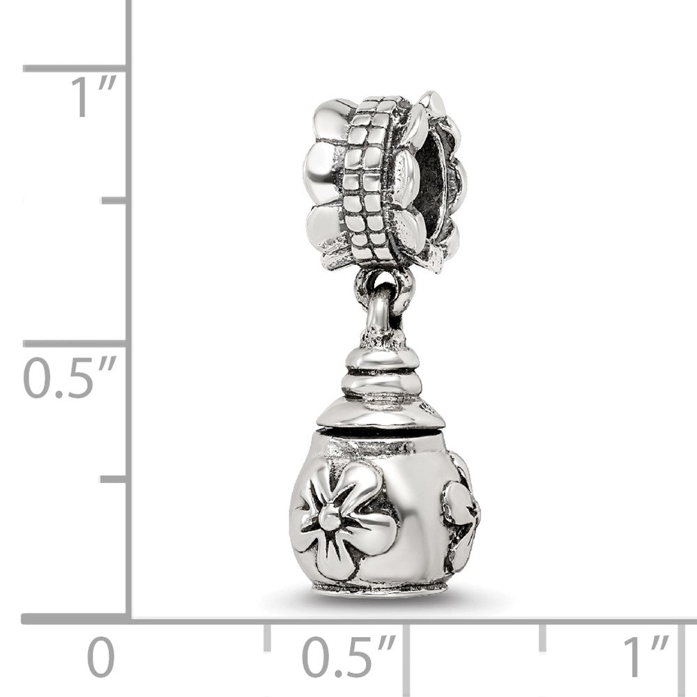 Sterling Silver Reflections Floral Ash Dangle Bead