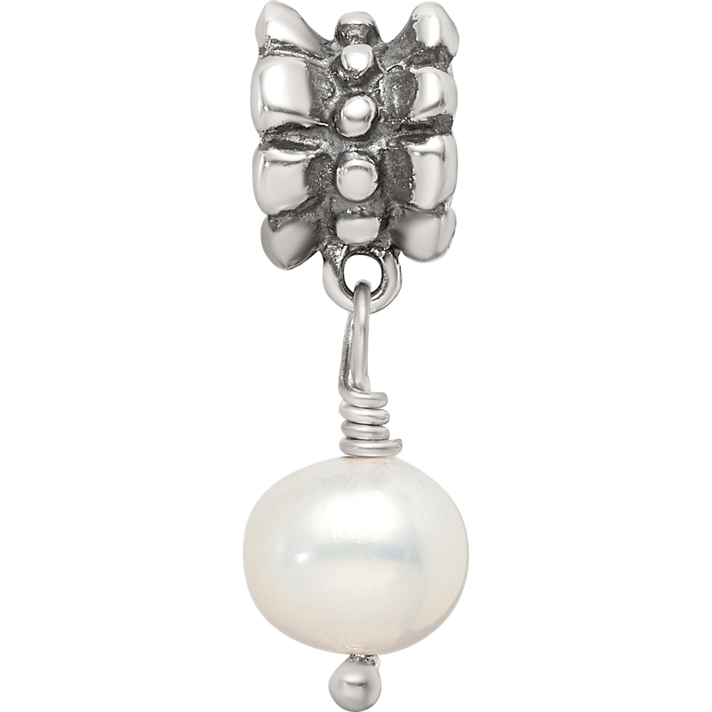 Sterling Silver Reflections Fw Cultured Pearl Dangle Bead