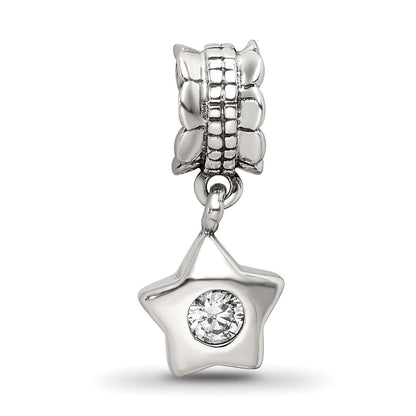 Sterling Silver Reflections Cz Star Dangle Bead