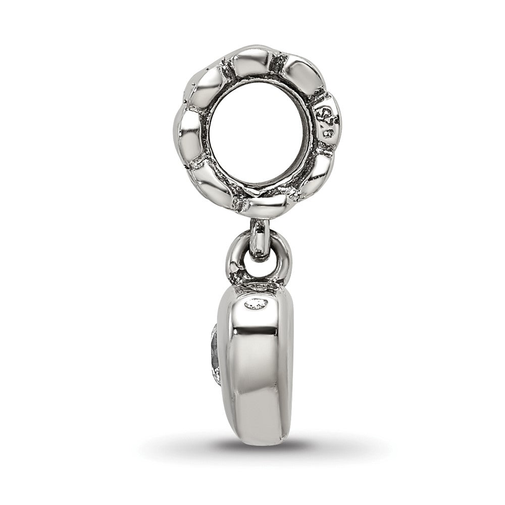 Sterling Silver Reflections Cz Heart Dangle Bead