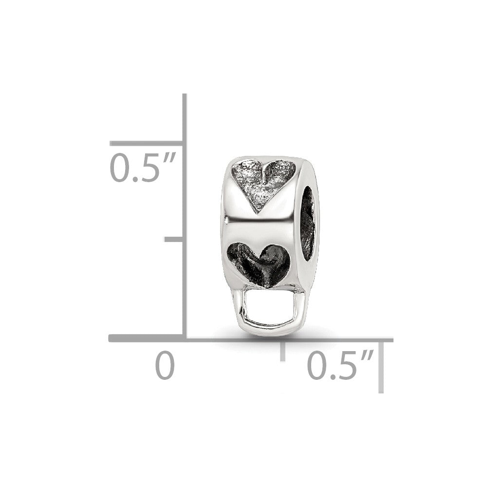 Sterling Silver Reflections Heart W/Loop For Click-On Bead