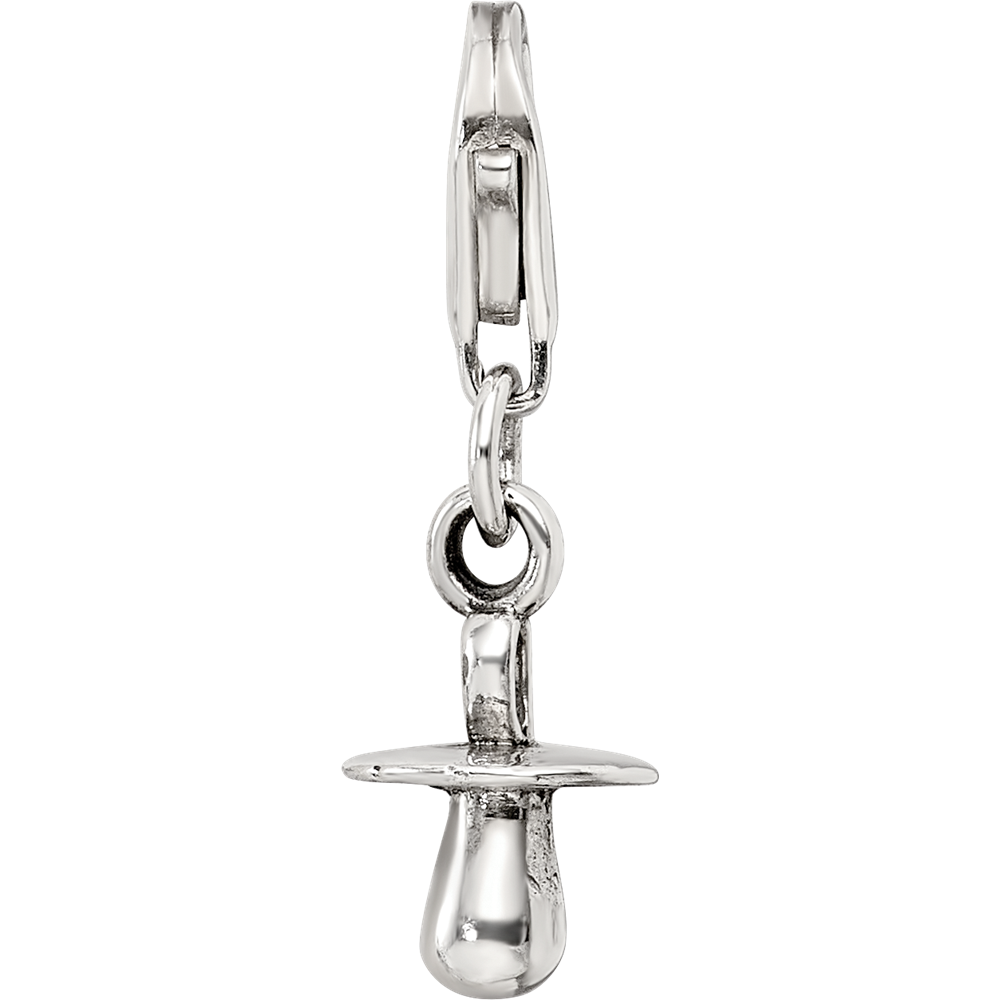 Sterling Silver Reflections Baby Pacifier Click-On For Bead