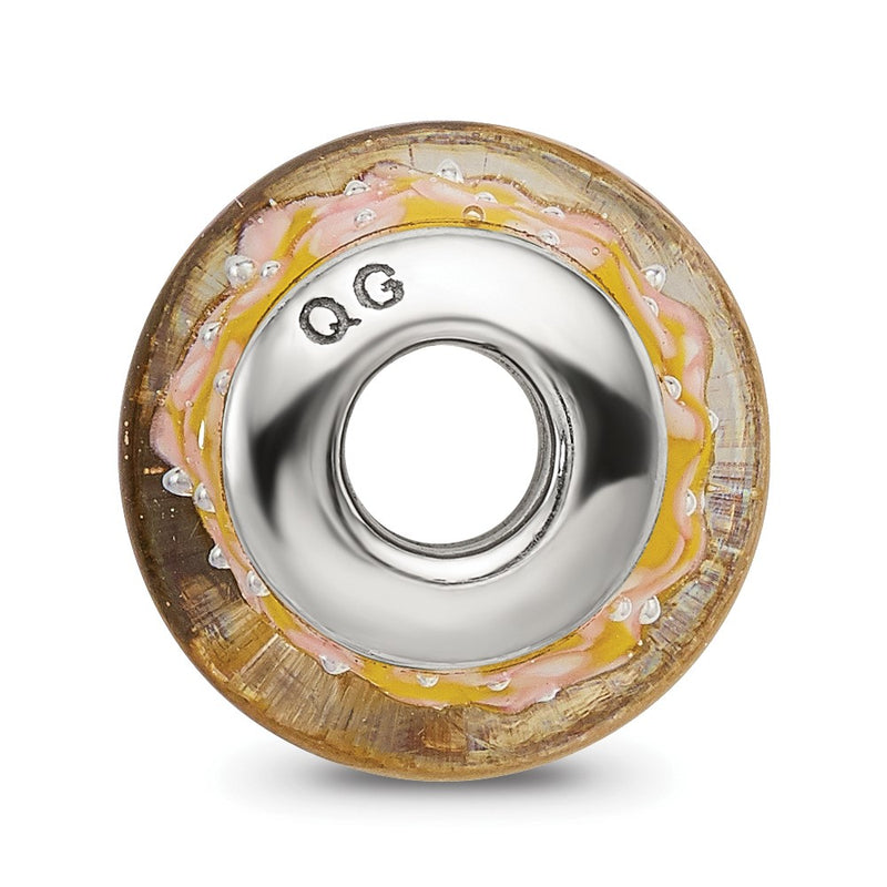 Sterling Silver Reflectionsyellow Hand-Blown Glass Bead