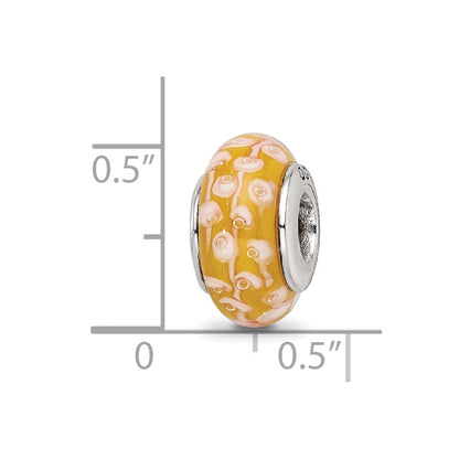 Sterling Silver Reflectionsyellow Hand-Blown Glass Bead