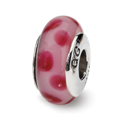Sterling Silver Reflections Pink Hand-Blown Glass Bead