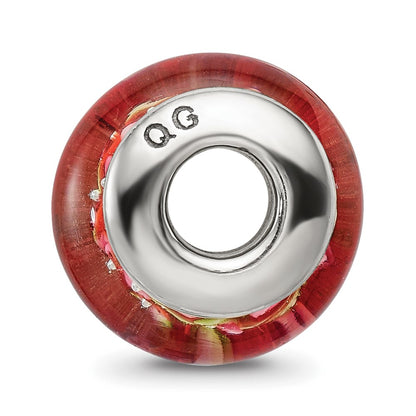 Sterling Silver Reflections Pink/Red Hand-Blown Glass Bead
